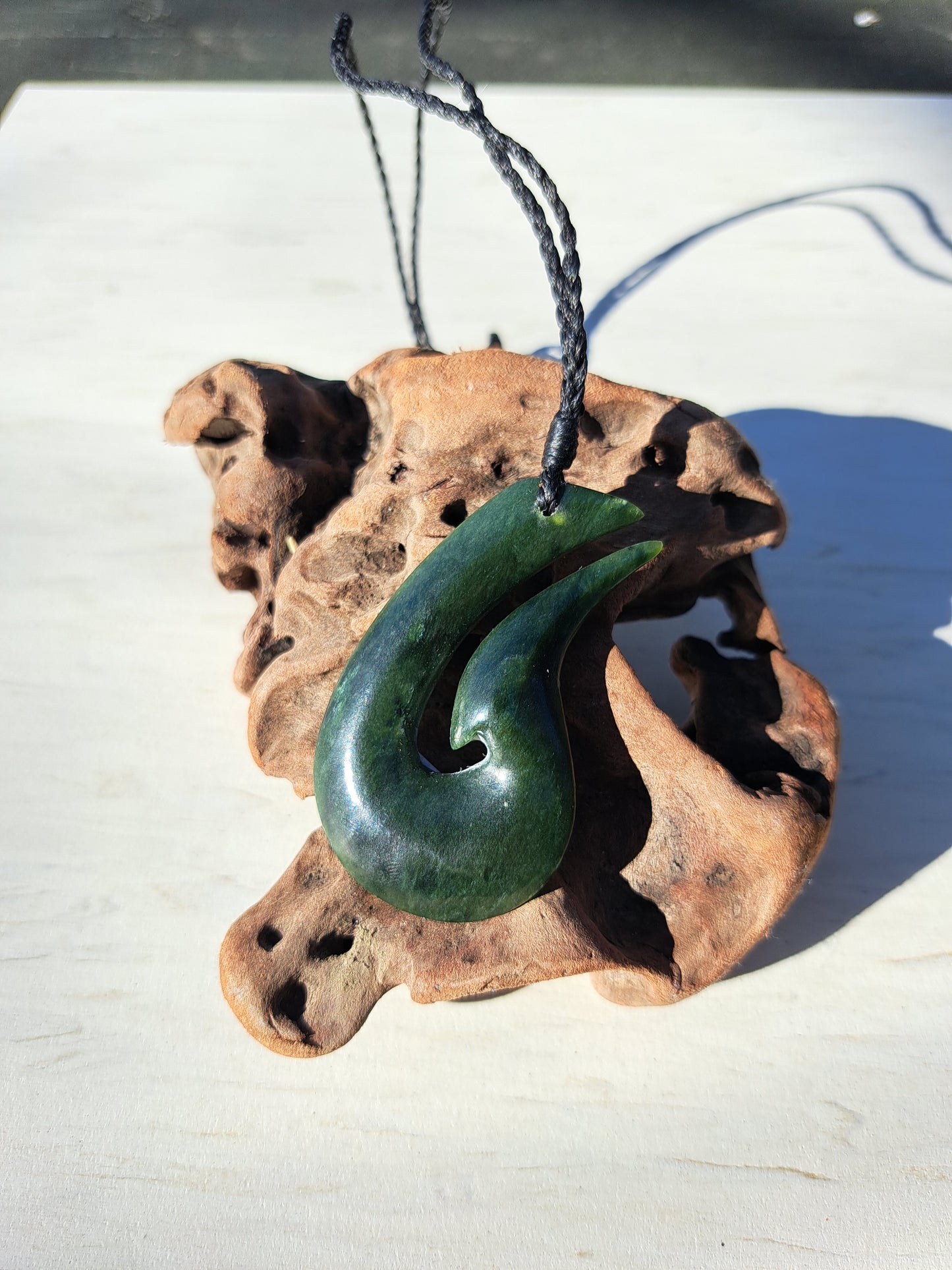 Nz Jade Fish Hook Pendant