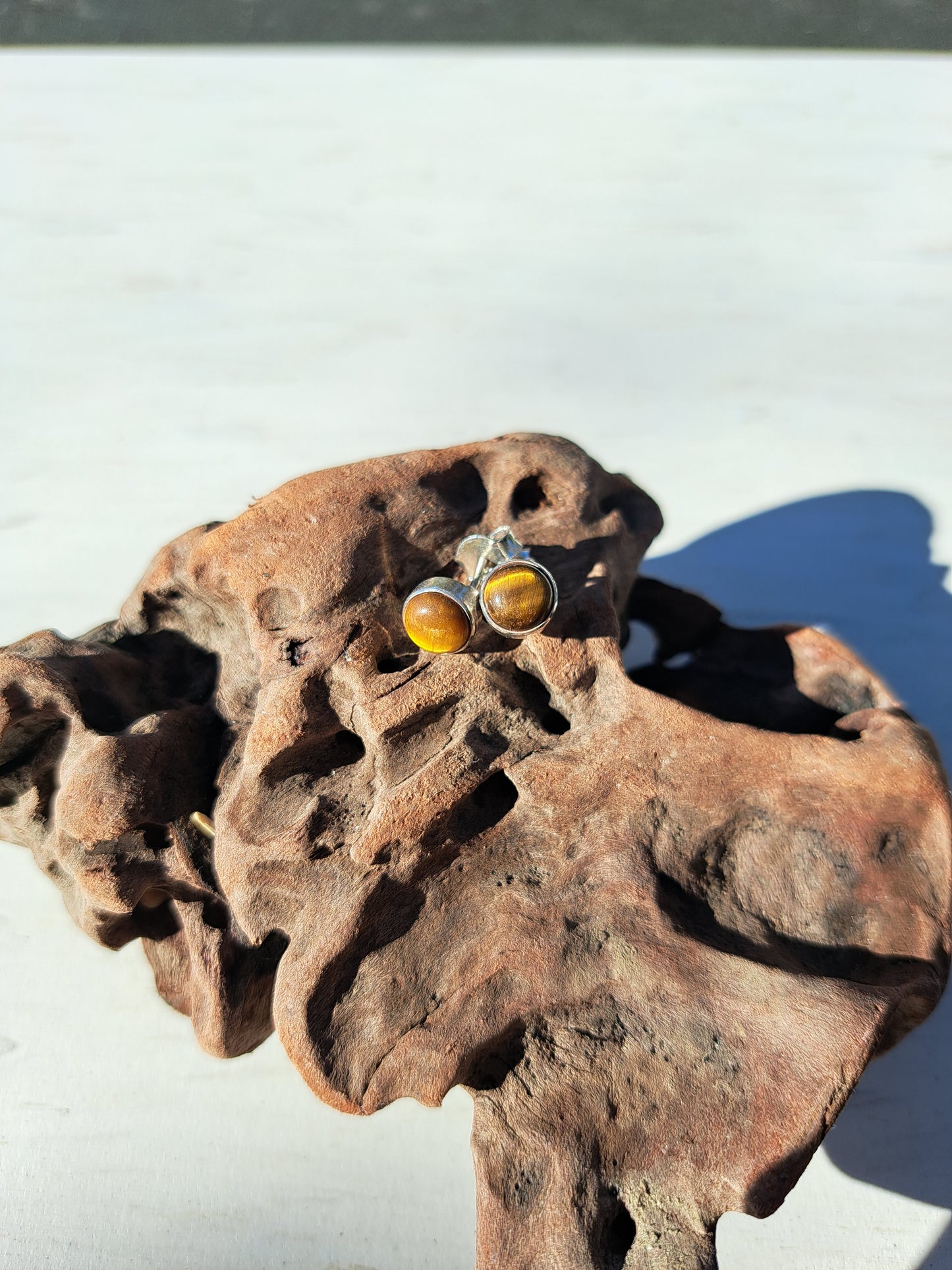 Tiger Eye Stud Earrings