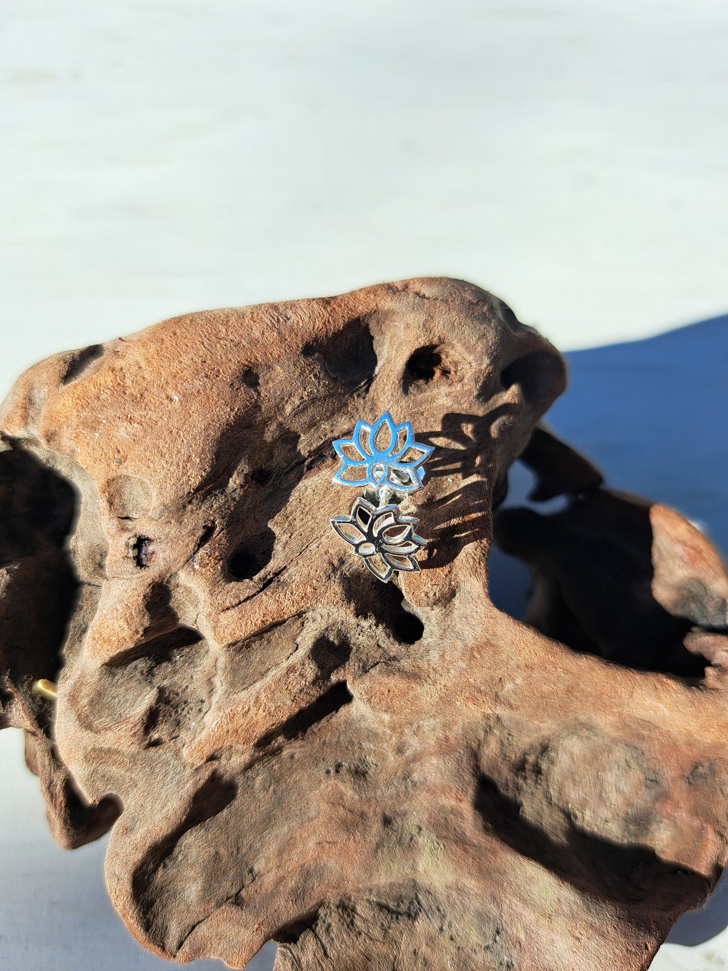 Lotus Flower Silver Earrings