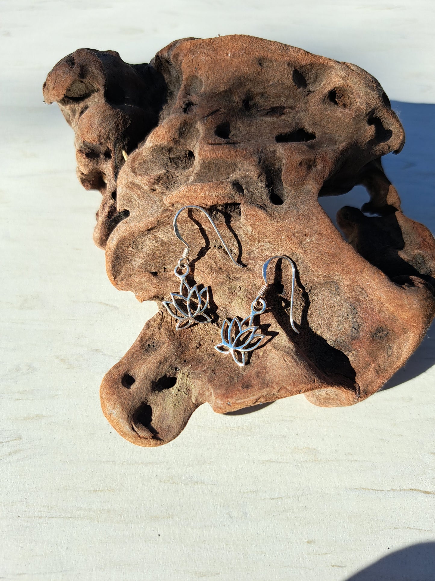 Lotus Flower Silver Earrings
