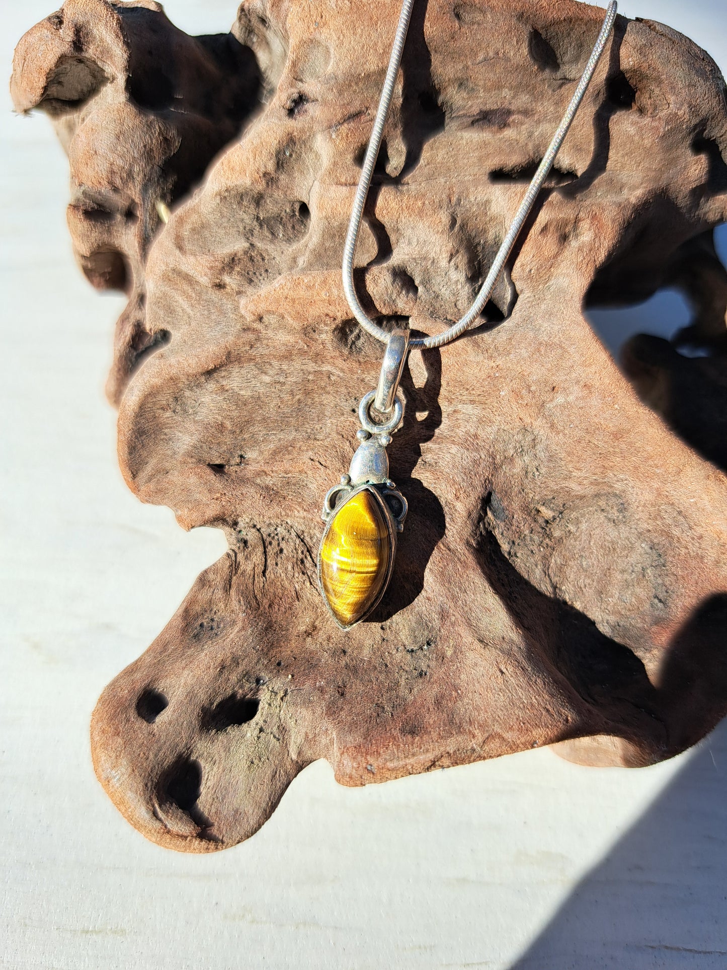 Tiger Eye Silver Necklace