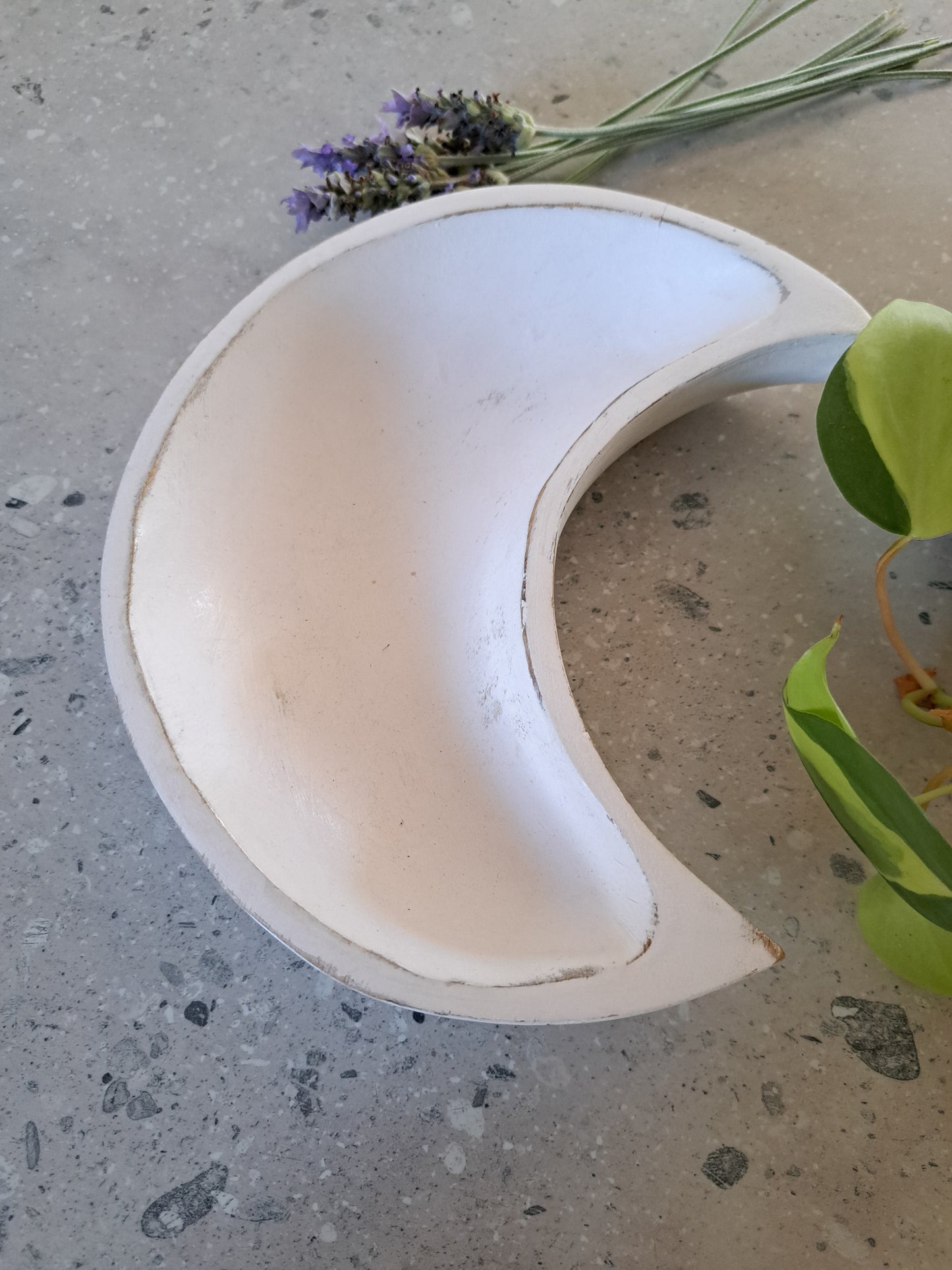 Wooden White Moon Bowl