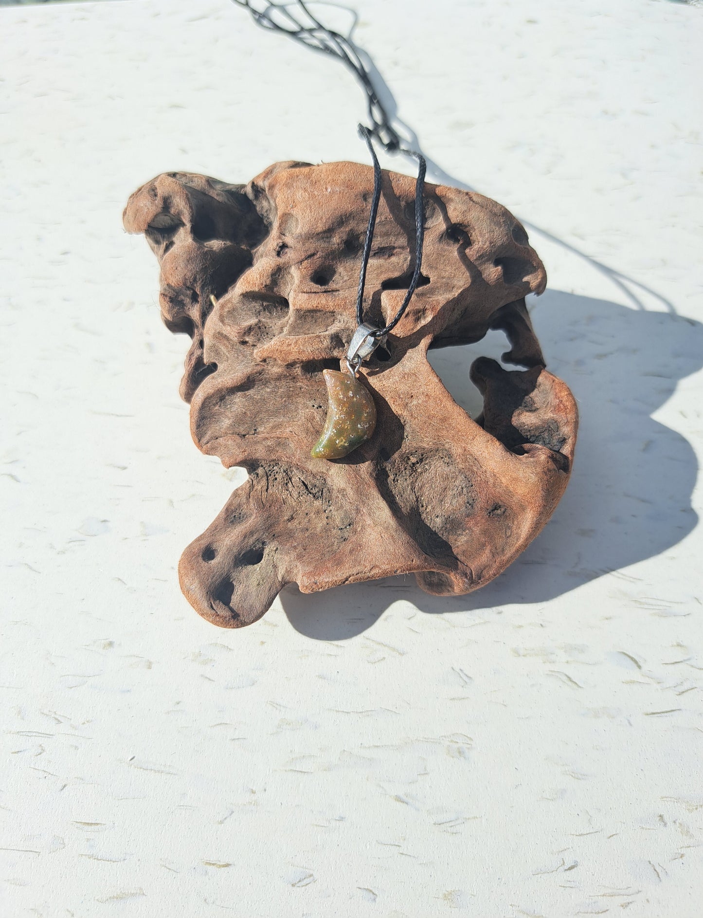 Moon Necklace - Ocean Jasper