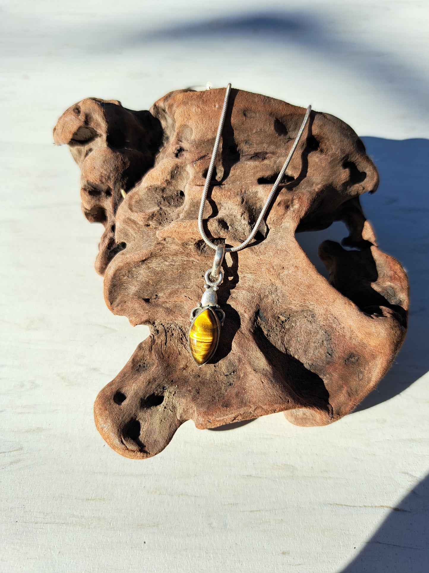 Tiger Eye Silver Necklace