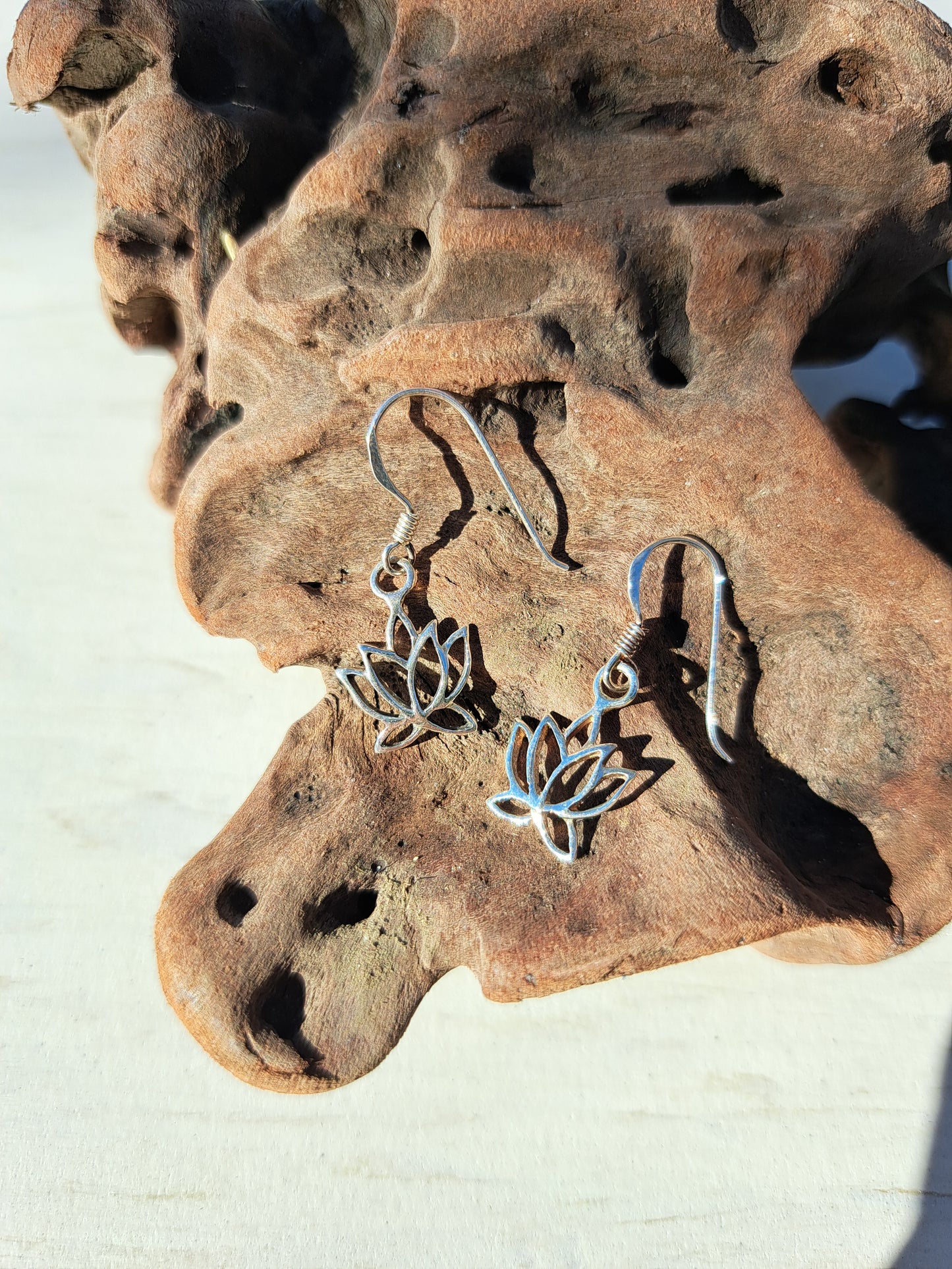 Lotus Flower Silver Earrings