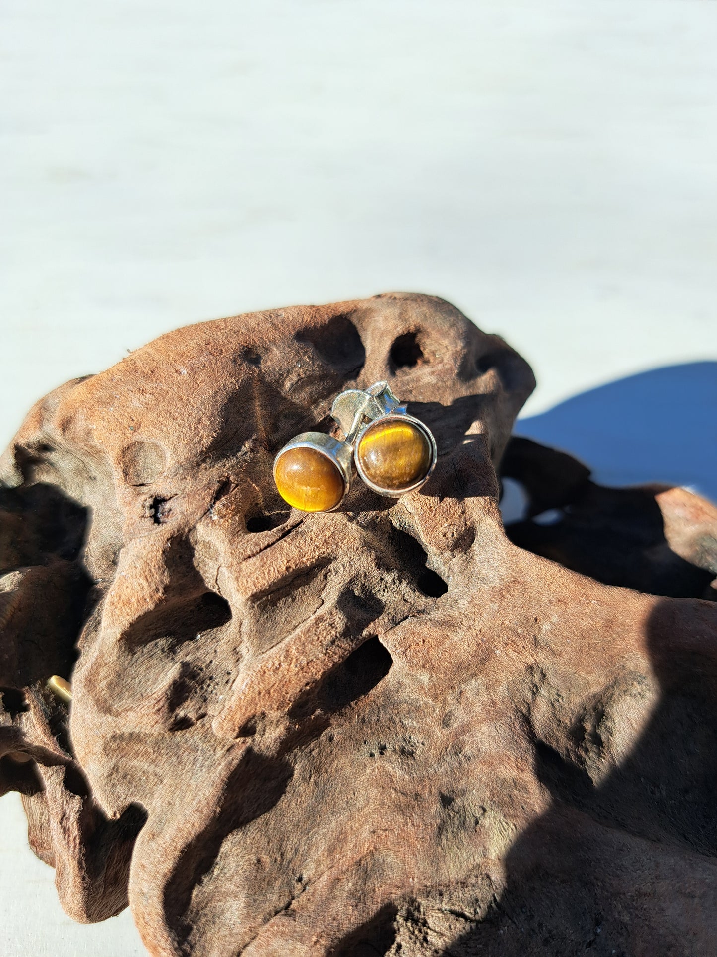 Tiger Eye Stud Earrings
