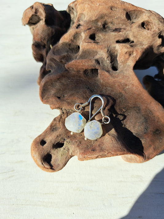 Raw Moonstone Earrings