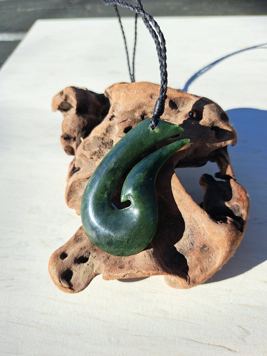 Nz Jade Fish Hook Pendant