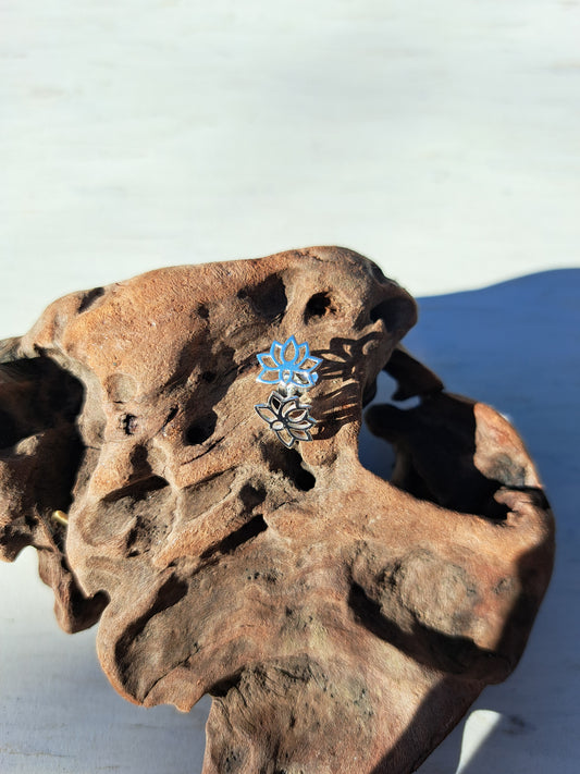 Lotus Flower Silver Earrings
