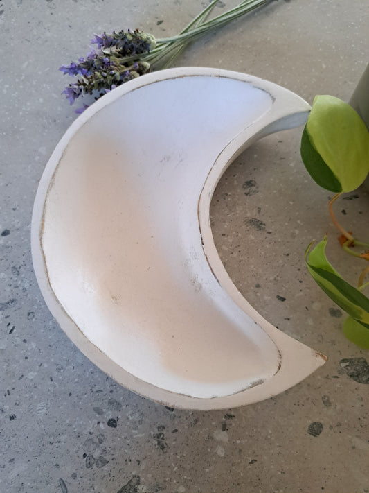 Wooden White Moon Bowl