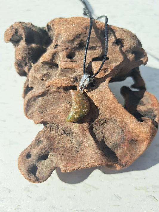 Moon Necklace - Ocean Jasper
