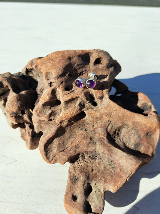 Amethyst Stud Earrings