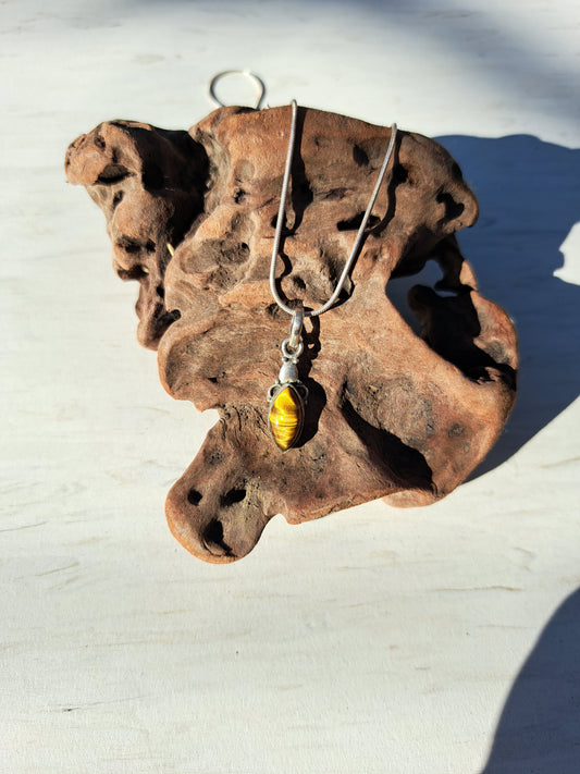 Tiger Eye Silver Necklace