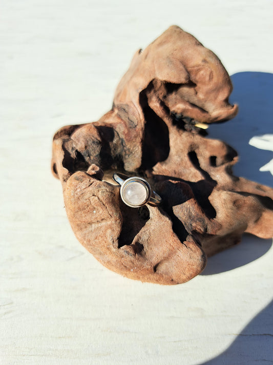 Rose Quartz Silver Ring